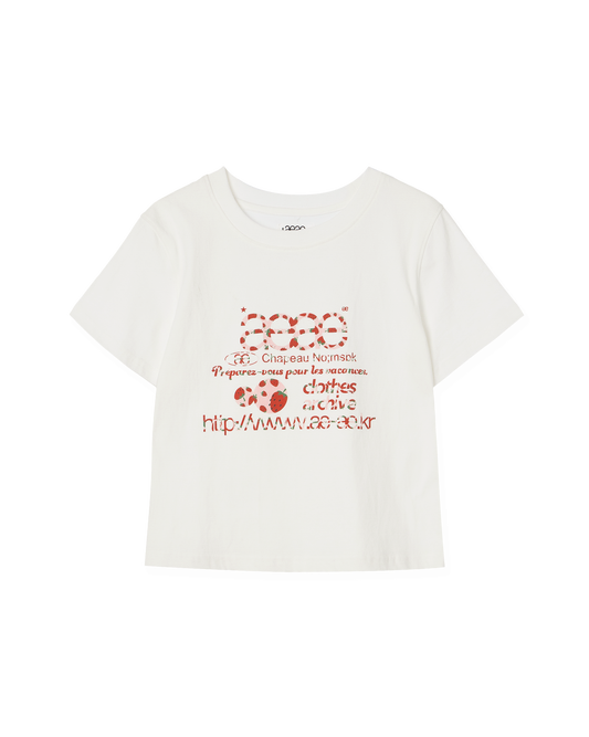 aeae - [8/1 예약발송] WEB LOGO CROP T-SHIRTS [STRAWBERRY]