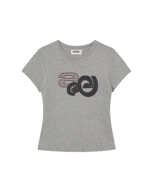 aeae - [8/1 예약발송] APPLIQUE LOGO TEE [MELANGE GREY]