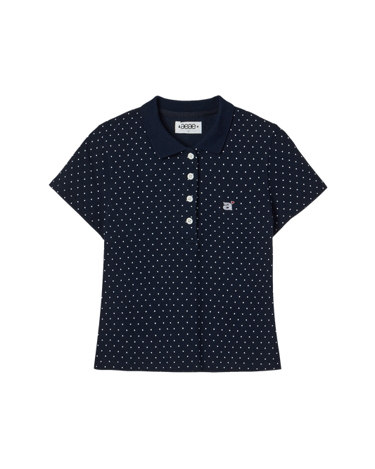 aeae - DOT PK T-SHIRTS [NAVY]
