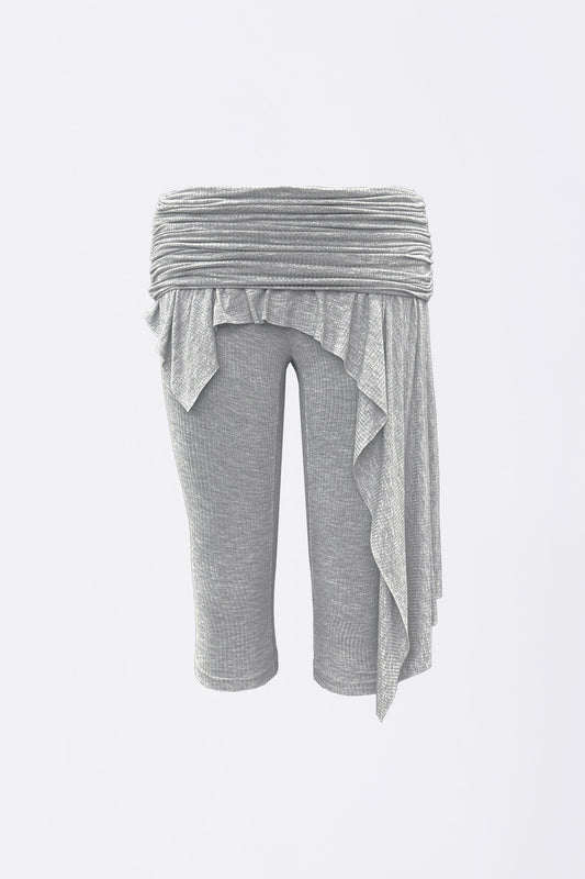 Sculptorpage - Asymmetric Skirt Leggings Melange Gray