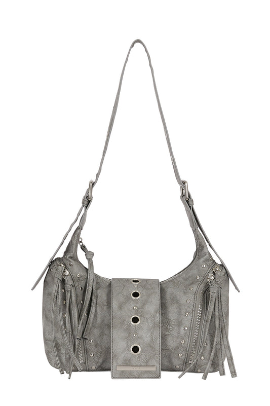illigo - Leaf Eyelet Shoulder Bag Gray