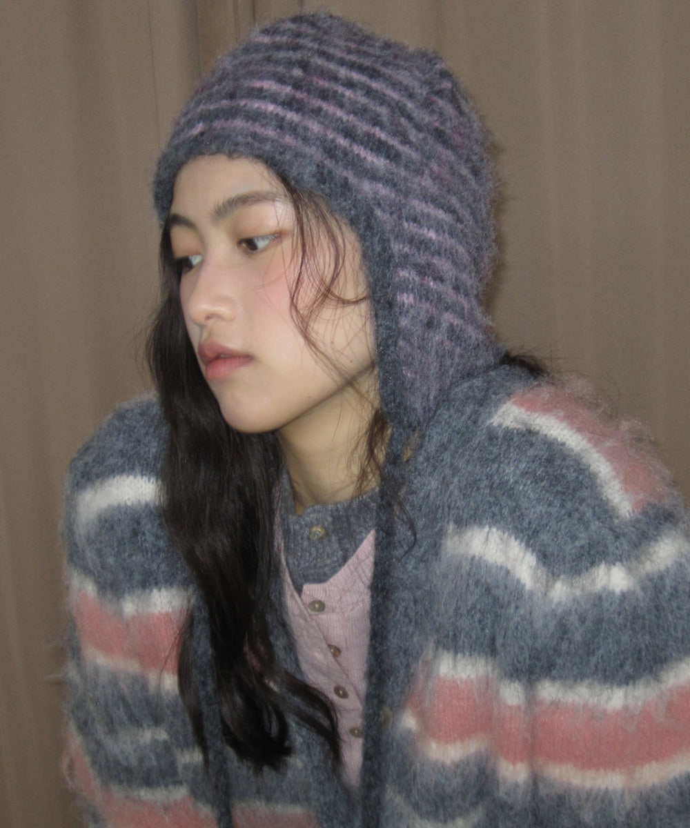 SHAGGY KNIT FLAP CAP - 4 colors