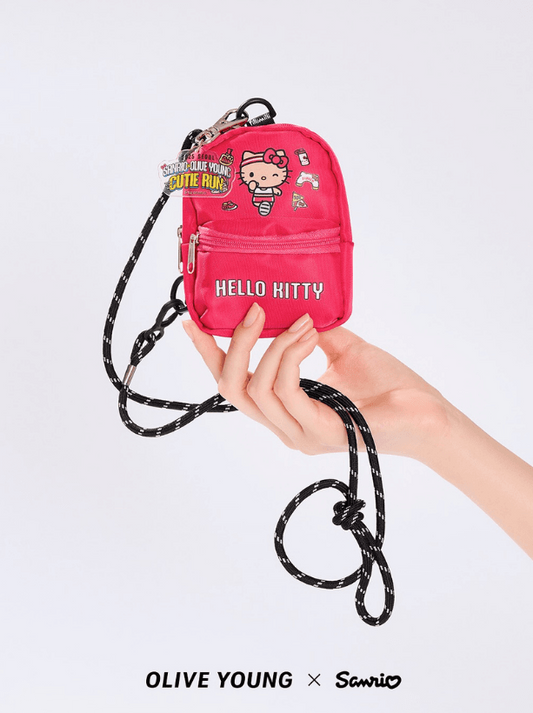 Olive Young x Sanrio Cutie Run Hello Kitty 迷你背囊🎒收納斜孭袋