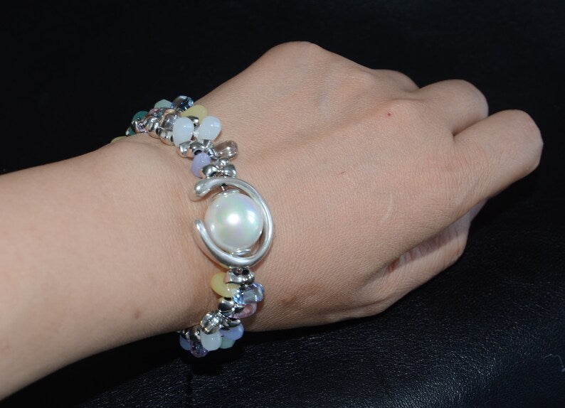 西班牙品牌OA－green glass beads bracelet