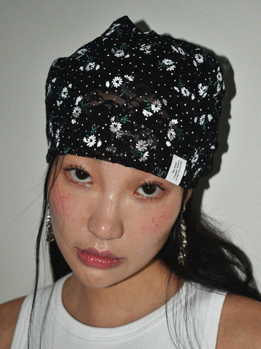 Floral SUMMER Hat (wild flower BLACK)
