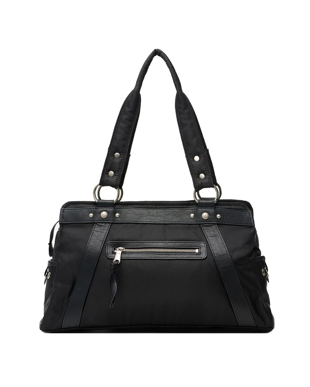 IUGA - Studded Nylon Shoulder Bag (Black)