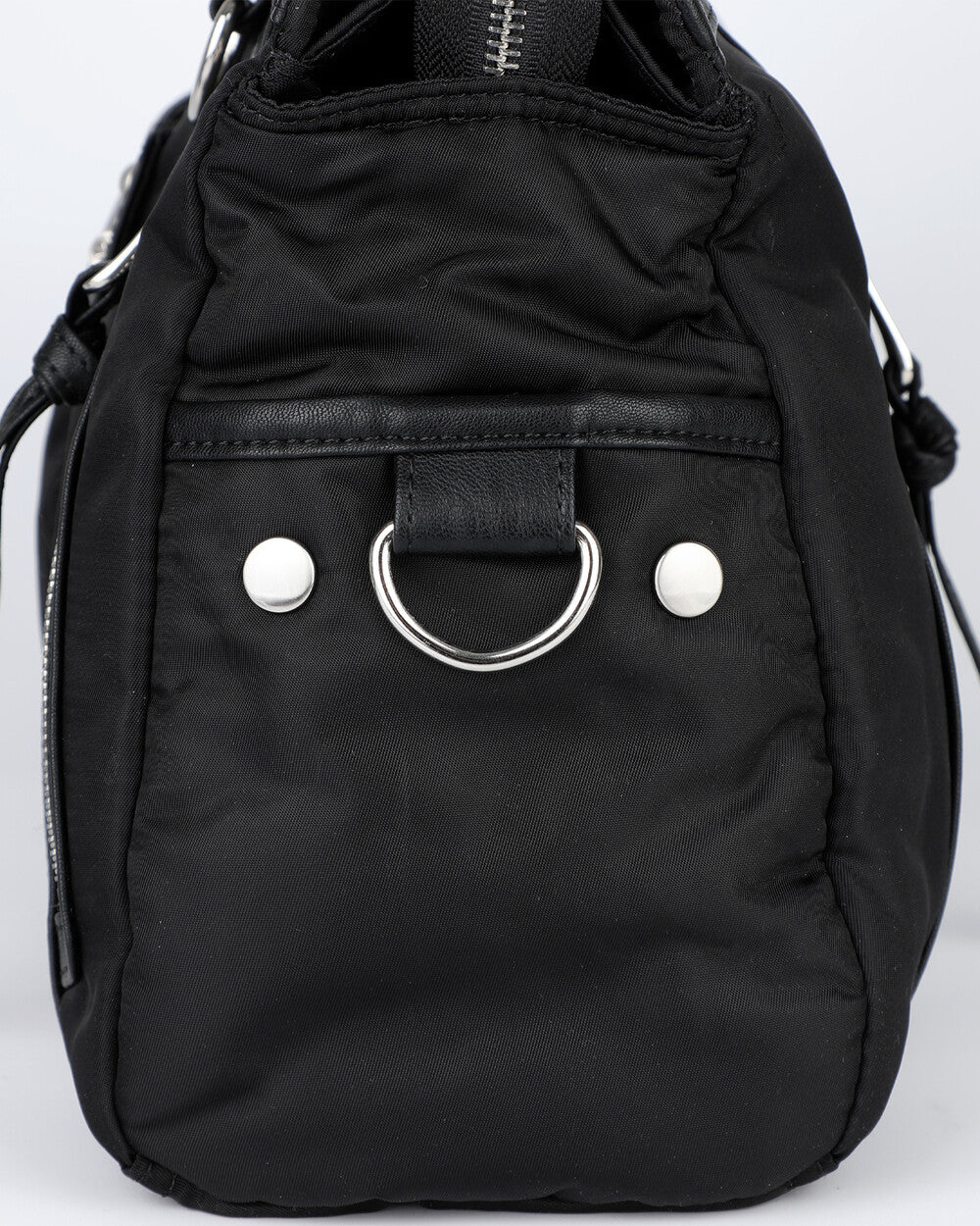 IUGA - Studded Nylon Shoulder Bag (Black)