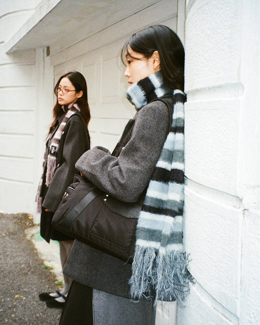 IUGA - Striped Hairy Bold Muffler (Blue)