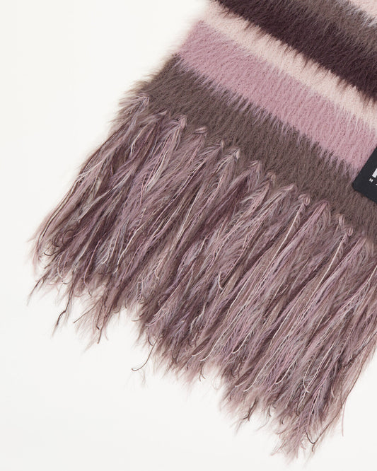 IUGA - Striped Hairy Bold Muffler (Pink) (2月頭到貨)