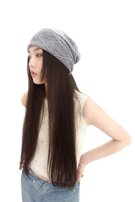 knitted tie-up bandana