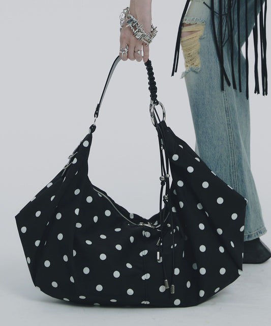 Notknowing -  Braided Dot Shoulder Bag (BLACK)