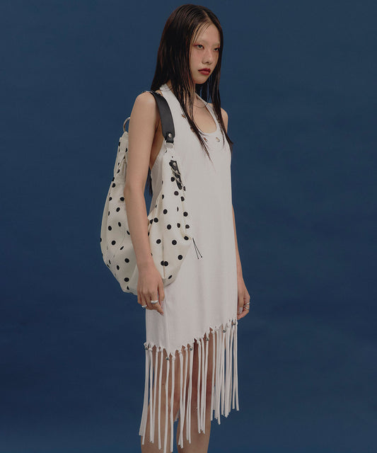 Notknowing -  Braided Dot Shoulder Bag (IVORY)