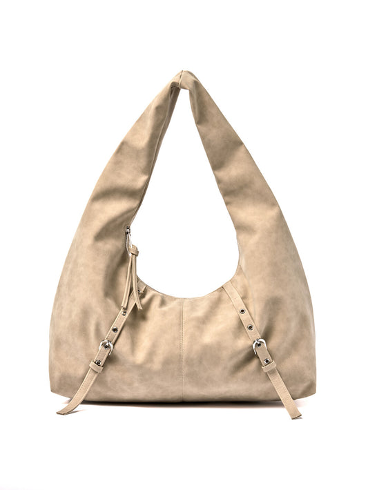 Picea - Belted hobo bag [Sand Beige]