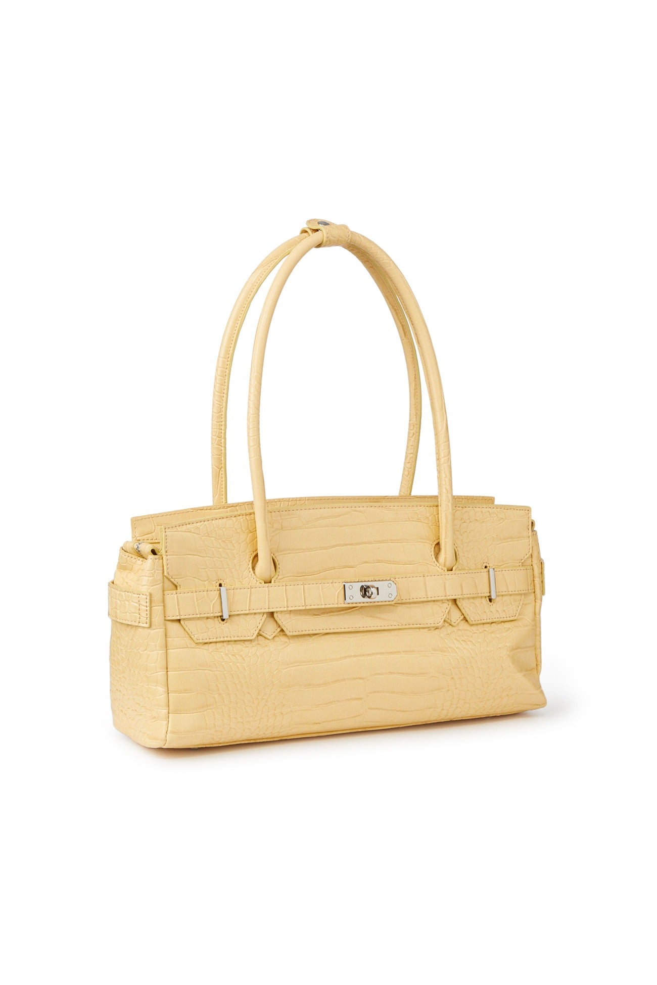 Deinet - CROCODILE PATTERN TWO-WAY BAG IN BUTTER