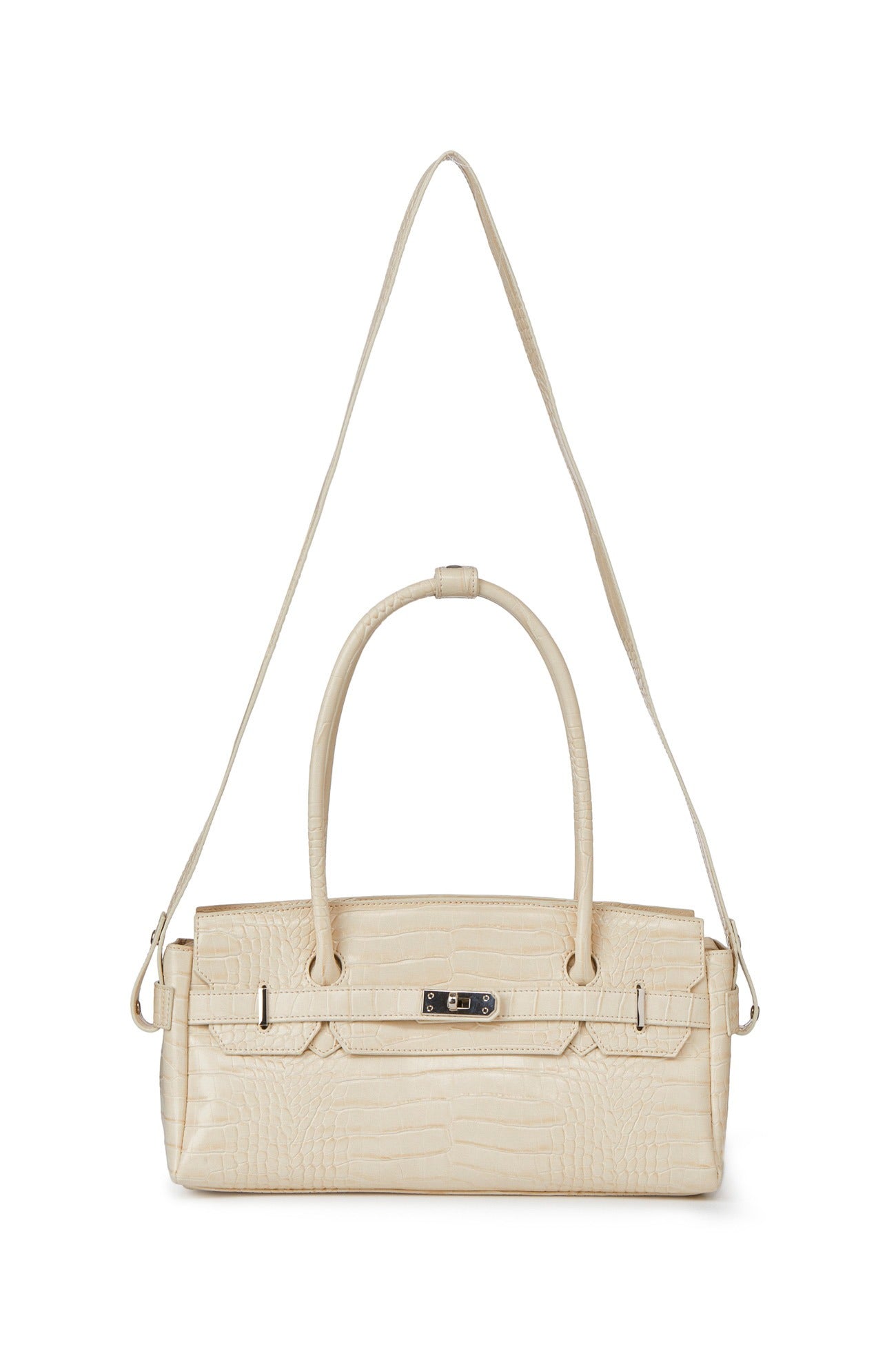 Deinet - CROCODILE PATTERN TWO-WAY BAG IN CREAM