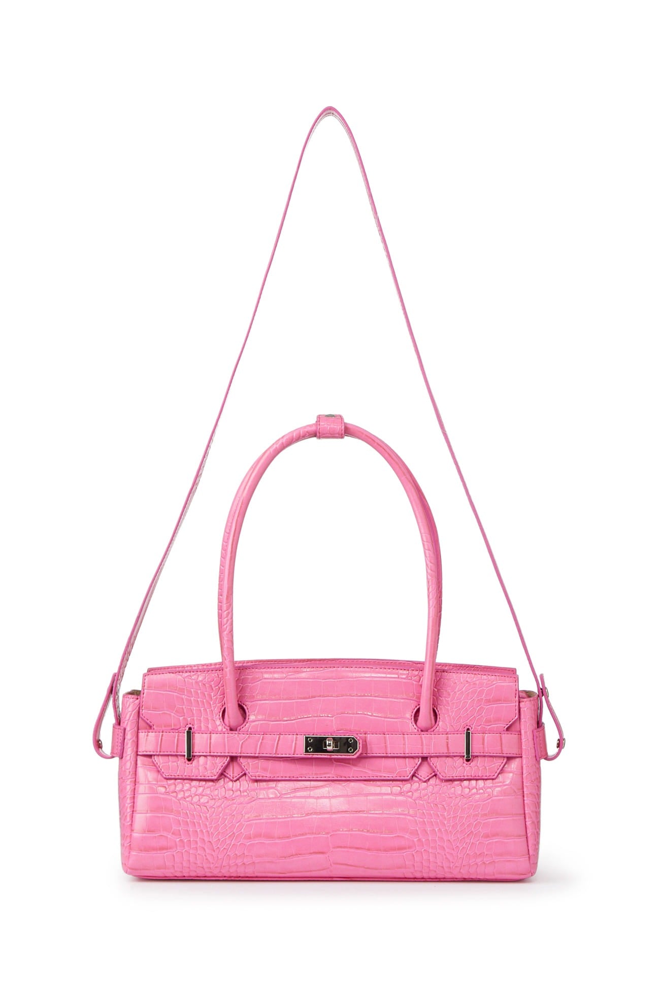 Deinet - CROCODILE PATTERN TWO-WAY BAG IN HOT PINK