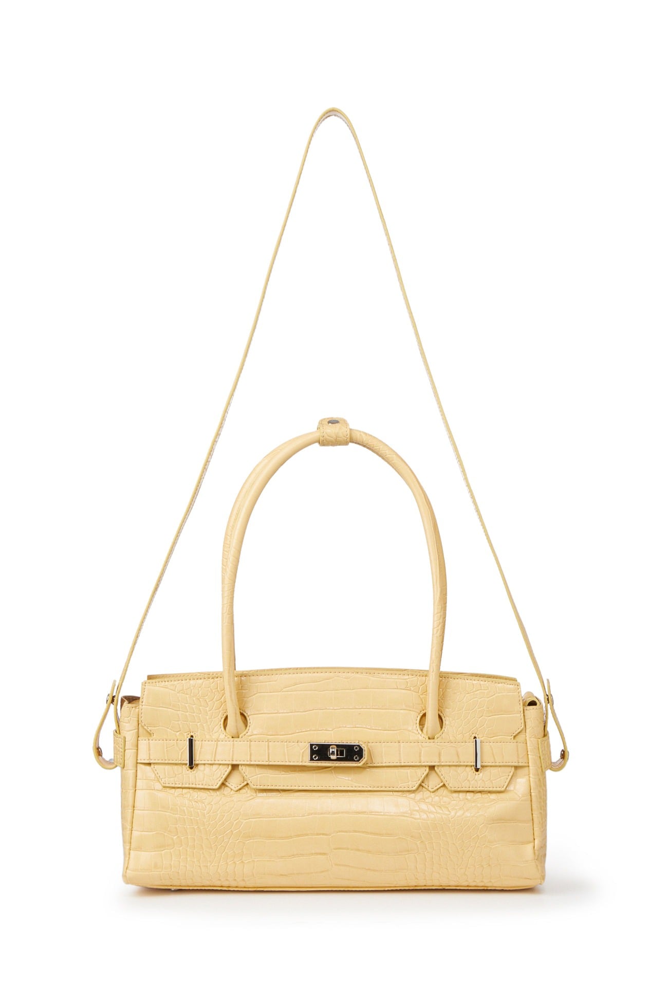Deinet - CROCODILE PATTERN TWO-WAY BAG IN BUTTER