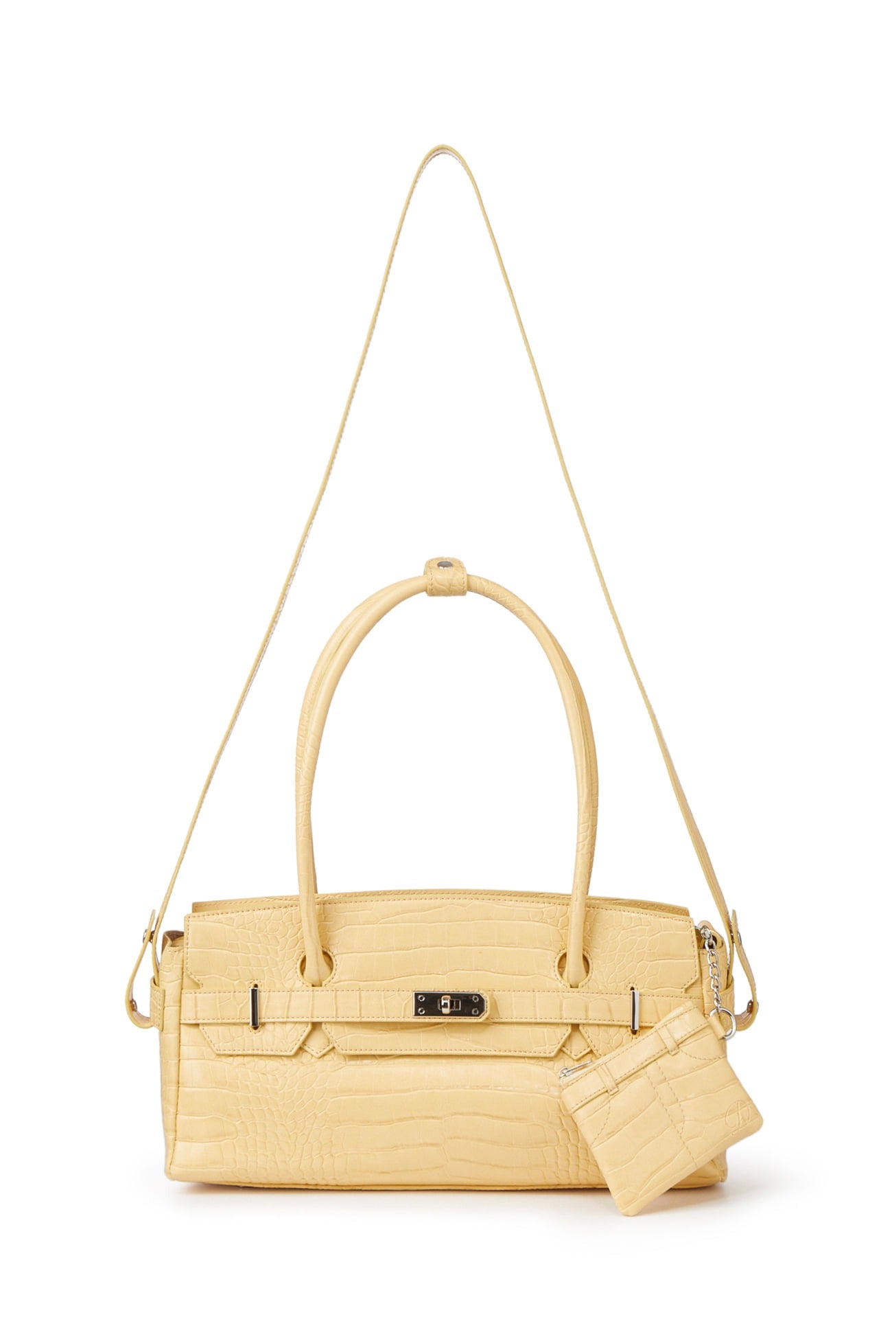 Deinet - CROCODILE PATTERN TWO-WAY BAG IN BUTTER