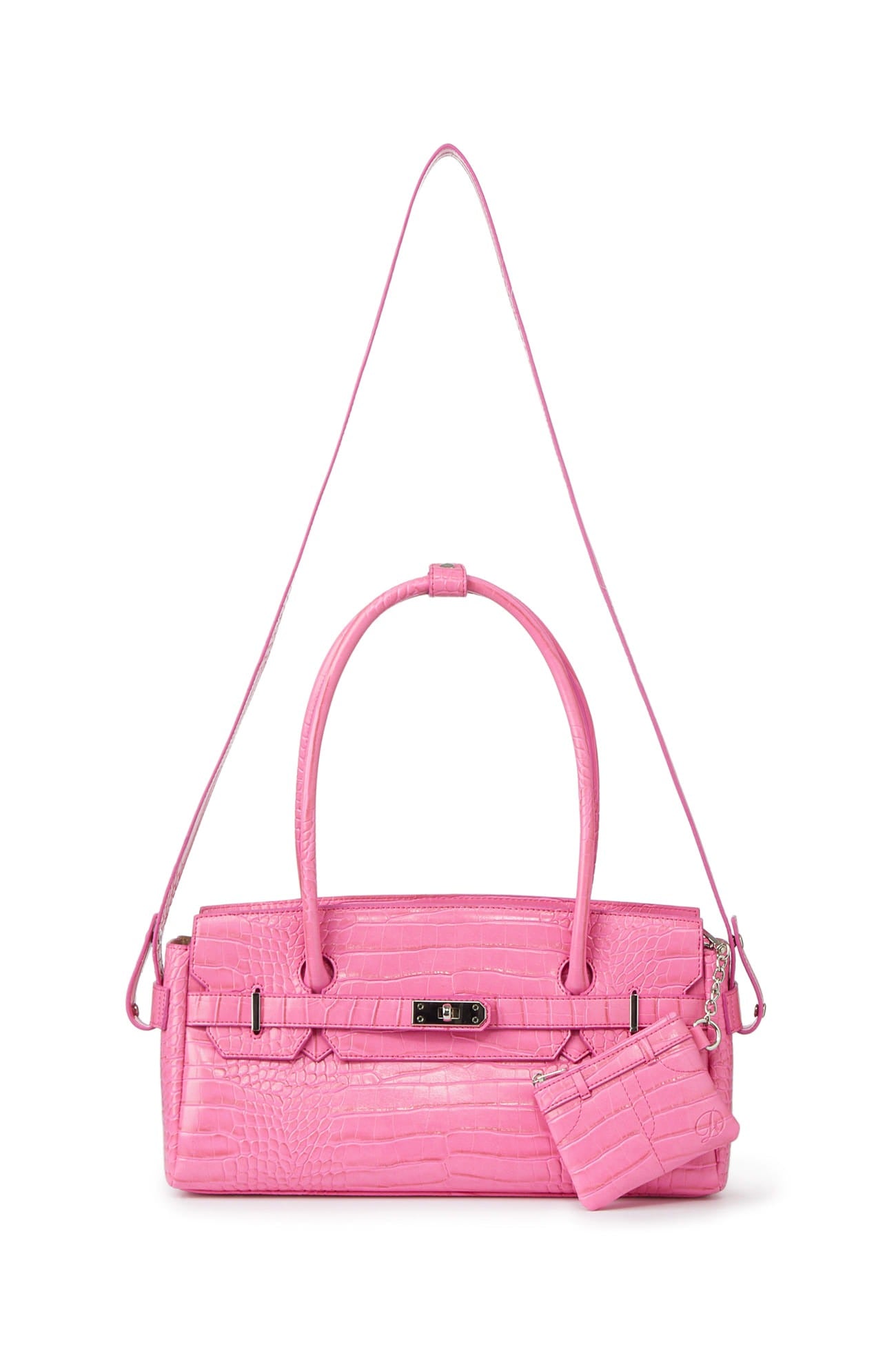 Deinet - CROCODILE PATTERN TWO-WAY BAG IN HOT PINK
