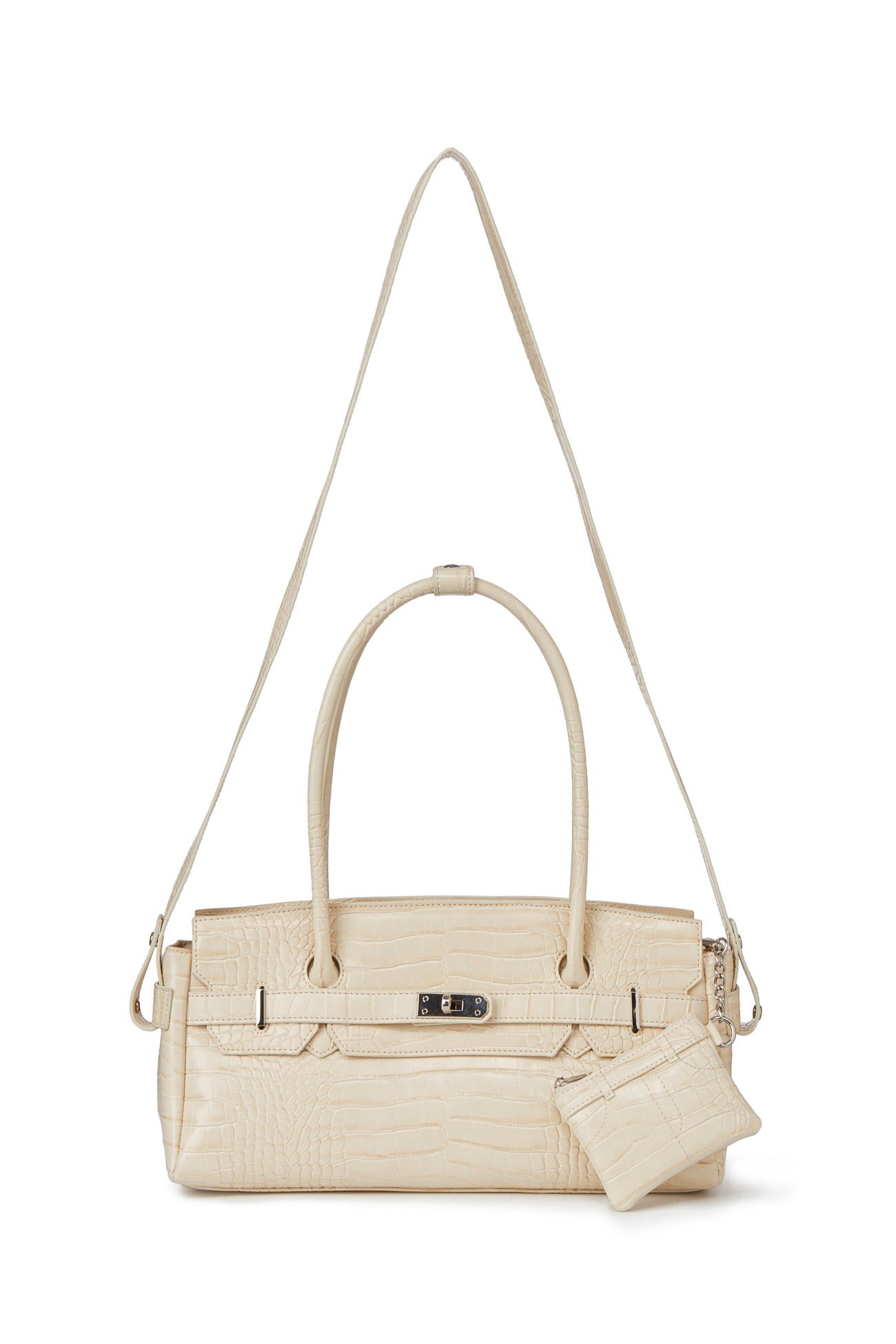 Deinet - CROCODILE PATTERN TWO-WAY BAG IN CREAM
