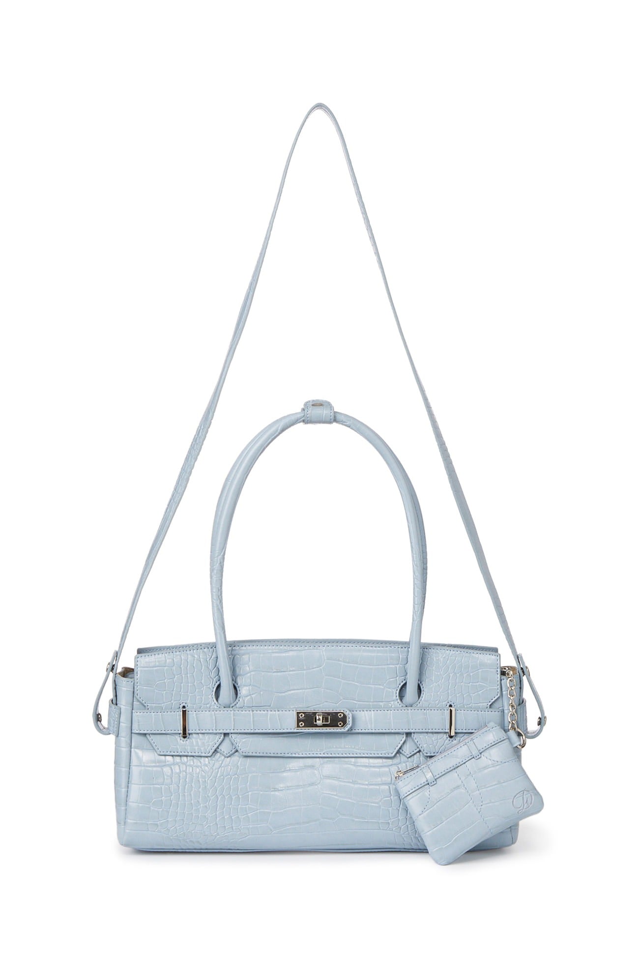 Deinet - CROCODILE PATTERN TWO-WAY BAG IN SKY BLUE
