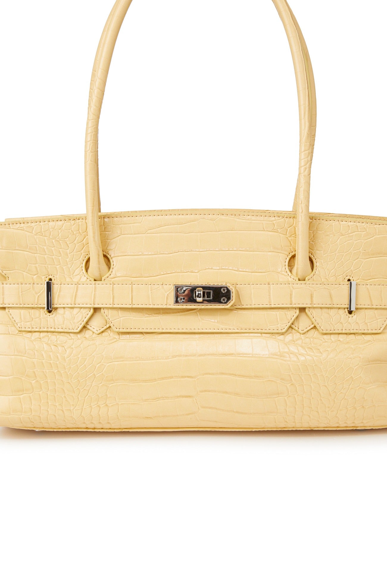 Deinet - CROCODILE PATTERN TWO-WAY BAG IN BUTTER