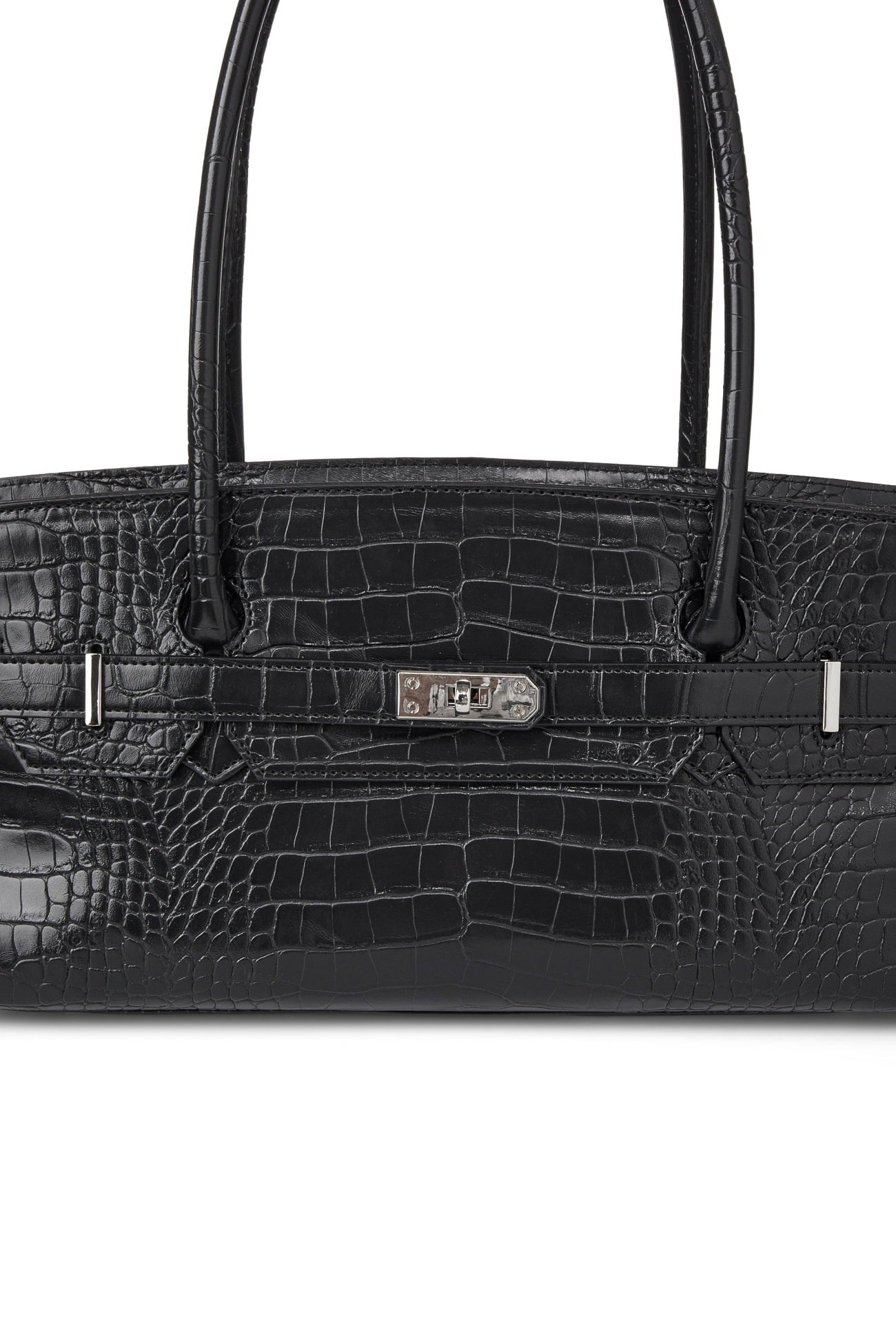 Deinet - CROCODILE PATTERN TWO-WAY BAG IN BLACK