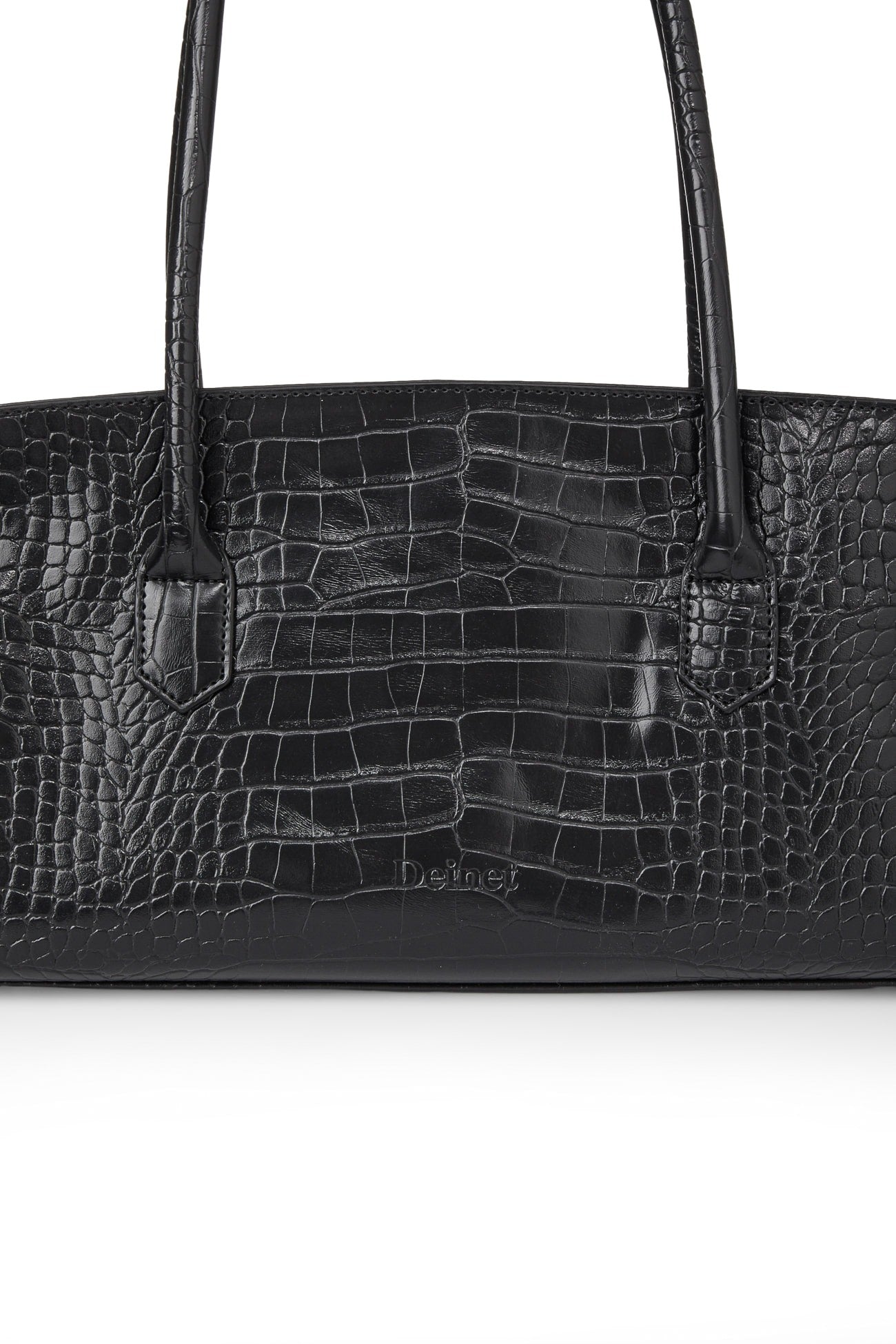 Deinet - CROCODILE PATTERN TWO-WAY BAG IN BLACK