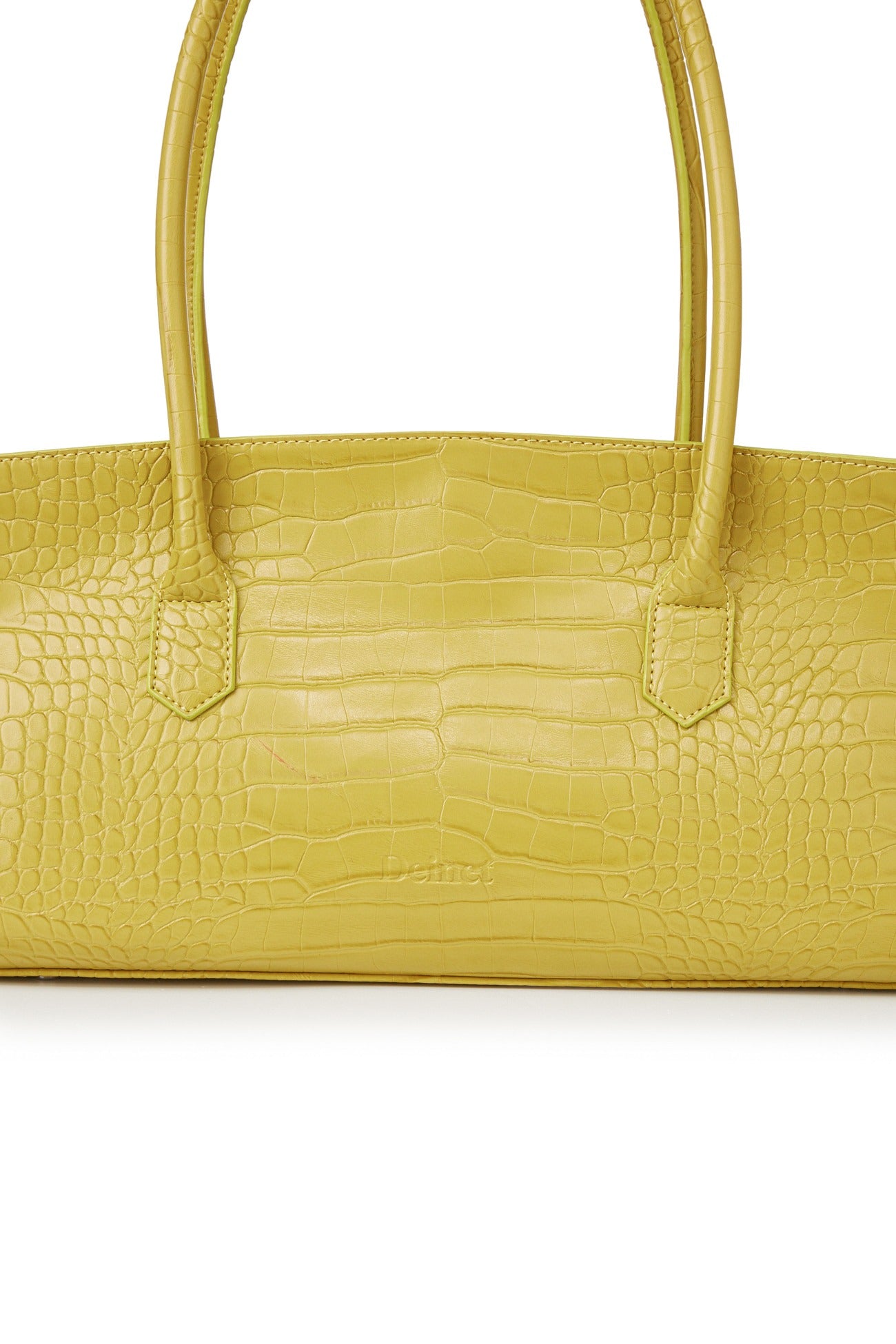 Deinet - CROCODILE PATTERN TWO-WAY BAG IN MUSTARD