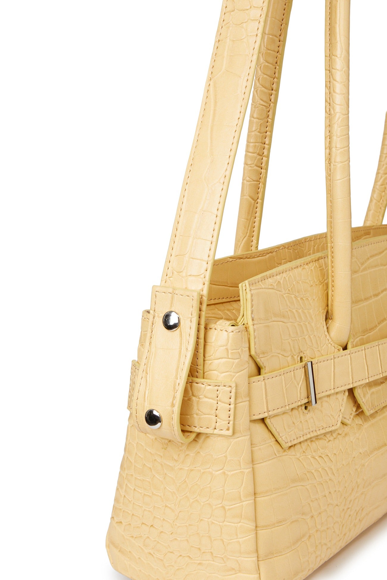 Deinet - CROCODILE PATTERN TWO-WAY BAG IN BUTTER
