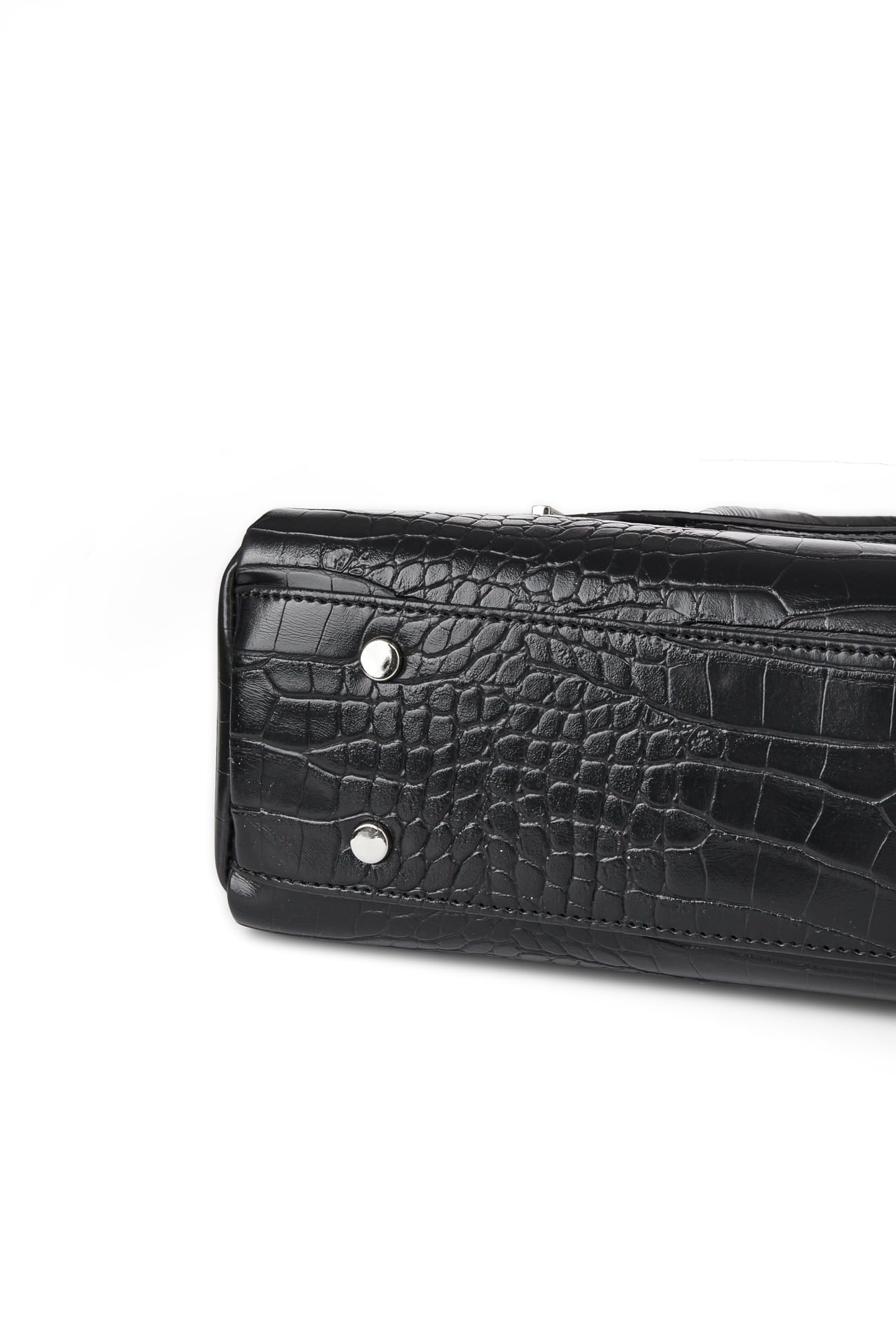 Deinet - CROCODILE PATTERN TWO-WAY BAG IN BLACK