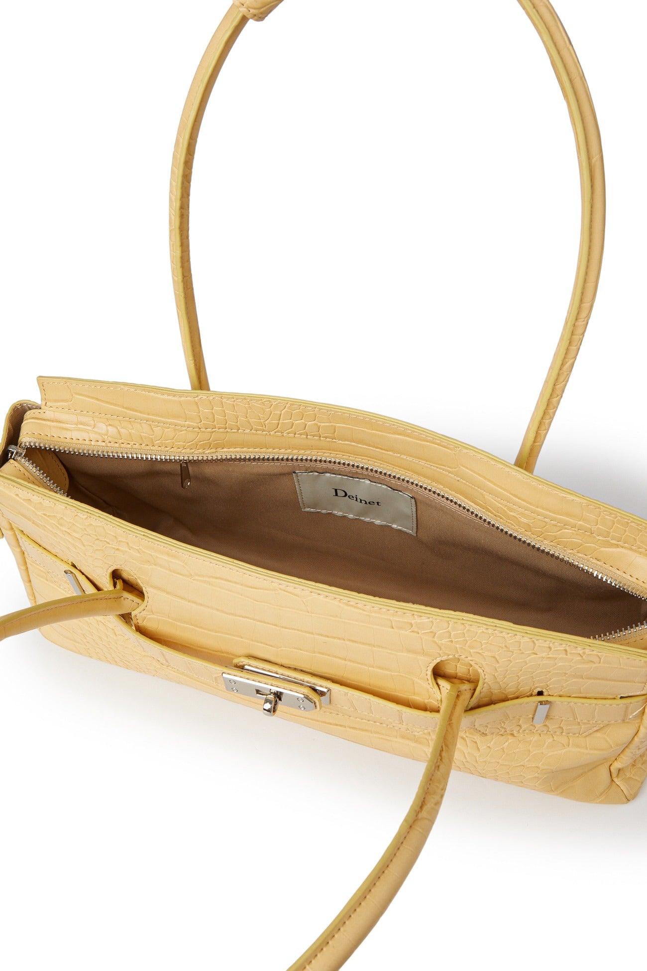 Deinet - CROCODILE PATTERN TWO-WAY BAG IN BUTTER
