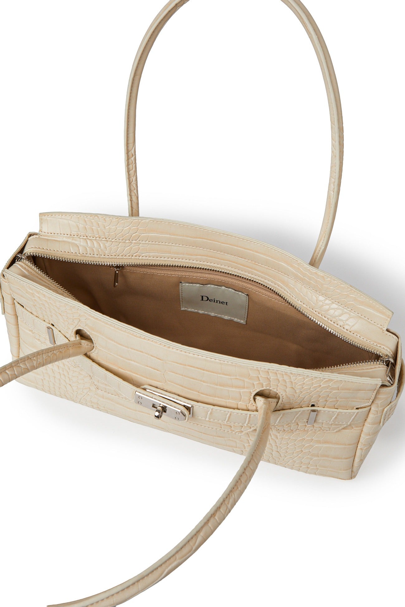 Deinet - CROCODILE PATTERN TWO-WAY BAG IN CREAM