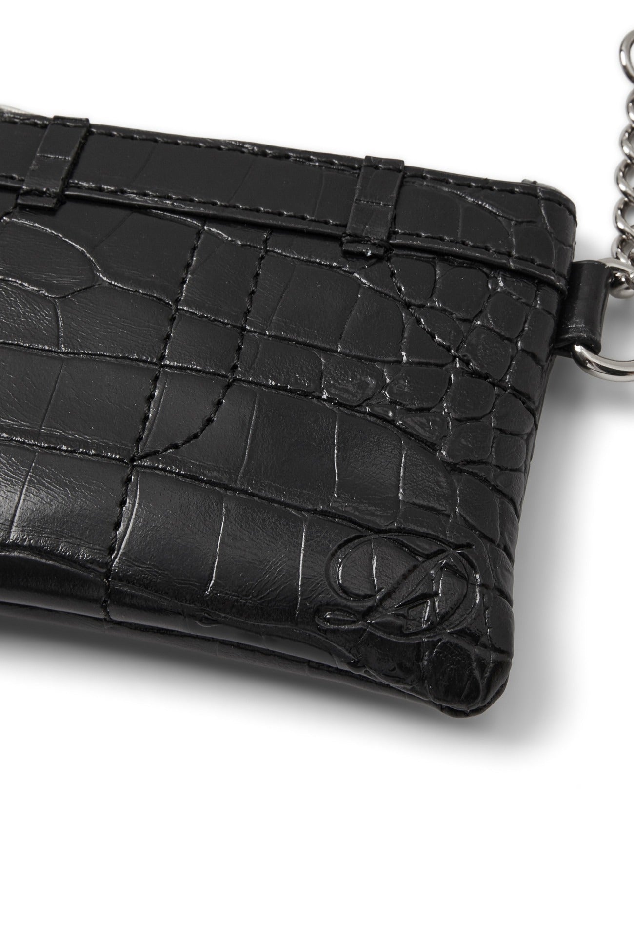 Deinet - CROCODILE PATTERN TWO-WAY BAG IN BLACK