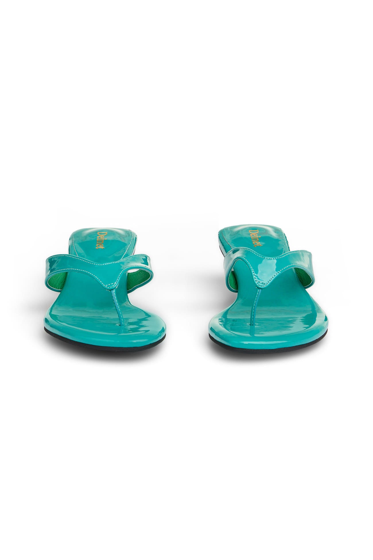 Deinet - ENAMEL FLIP FLOP IN DEEP GREEN