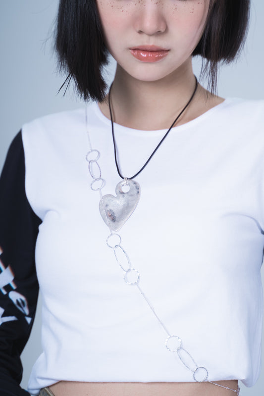 heart long necklace