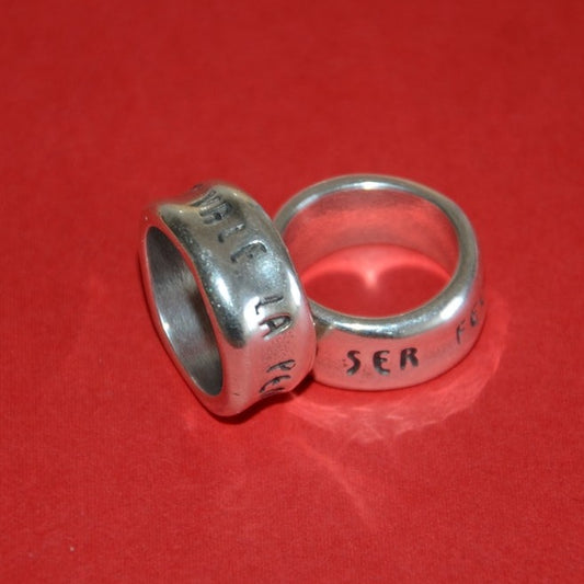 西班牙品牌OA-“vale la pena ser feliz”鍍銀復古戒指